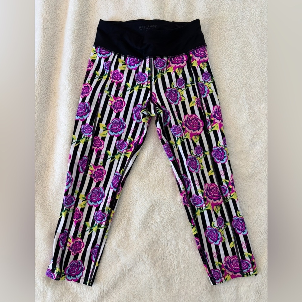 Floral Striped Betsey Johnson Leggings